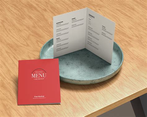 fold restaurant menu card mockup psd psfiles