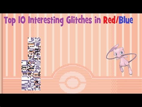 top  interesting glitches  pokemon redblue youtube