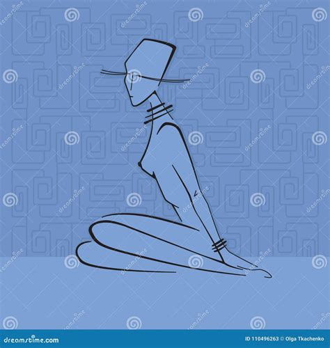 Stylized Silhouette of a Nude Beautiful Woman. Vector Illustration