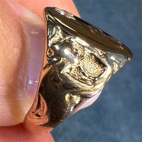 14k Gold Art Deco Signet Ring w Fairy Nudes + Diamond *Video* – Sea