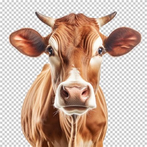 foto  rosto de uma vaca isolada em fundo transparente psd premium
