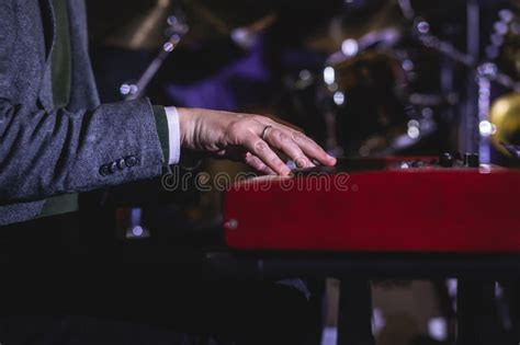 Concert View of a Musical Keyboard Piano Player during Musical Jazz ...