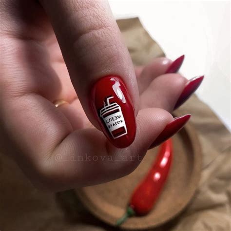 Ногти маникюр красный Чили кофе дизайн ногтей | Nails, Beauty, Photo ...