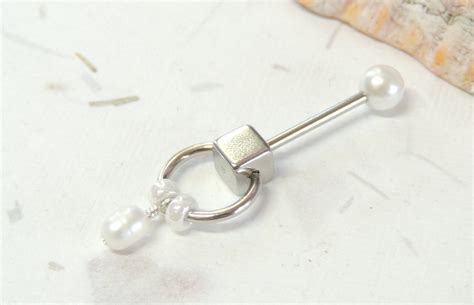 White Pearl VCH Vertical Clitoral Hood Piercing You Choose - Etsy