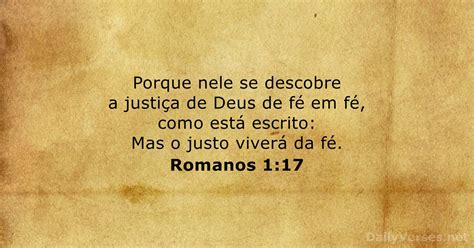 O Justo Viverá Pela Fé Romanos - Romanos 1:17 - Versículo da Bíblia - DailyVerses.net