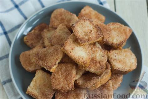 Рецепт: Сухарики со сметаной и корицей на RussianFood.com