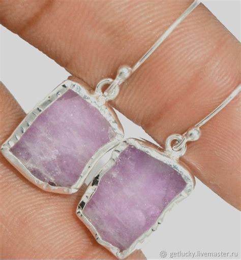 Серьги с кунцитом в серебре 925 НЕЖНЫЙ ИРИС. в интернет-магазине на ...