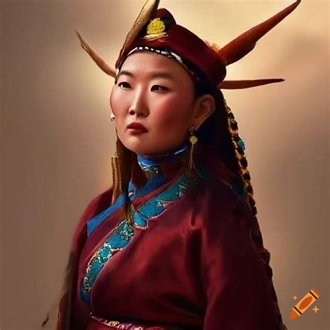 Portrait of a beautiful mongolian woman