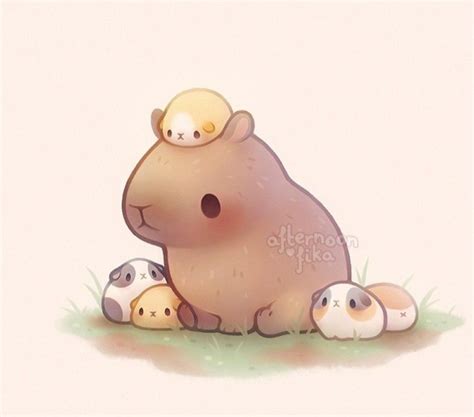 capybara cute cartoon drawings cute animal drawings cute  animals