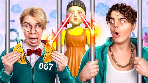 Игра в Кальмара в тюрьме Челлендж! Мачо против ботана в тюрьме! Игра в ...