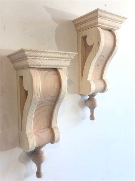 Pair of Queen Anne Style Mantle Corbels Wood Corbels Mantel | Etsy ...