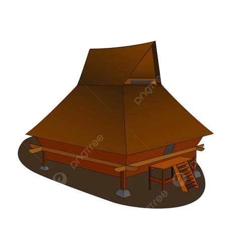 Traditional Batak Karo House Vector, Traditional House, Traditional