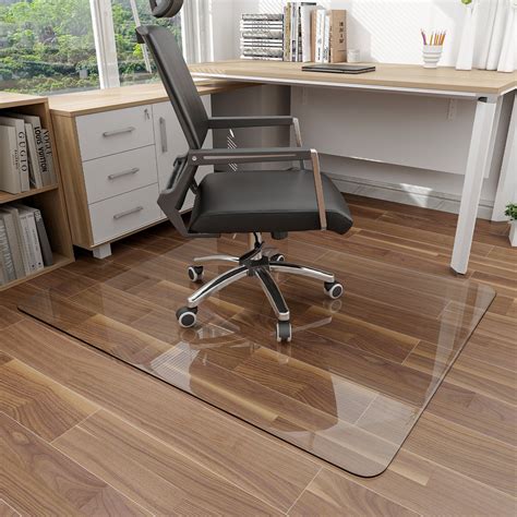 BEAUTYPEAK 36" x 46" Tempered Glass Office Chair Mat for Carpet or Hard