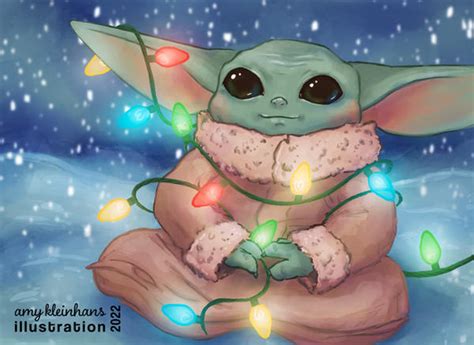 Christmas Grogu by artbyamyk on DeviantArt