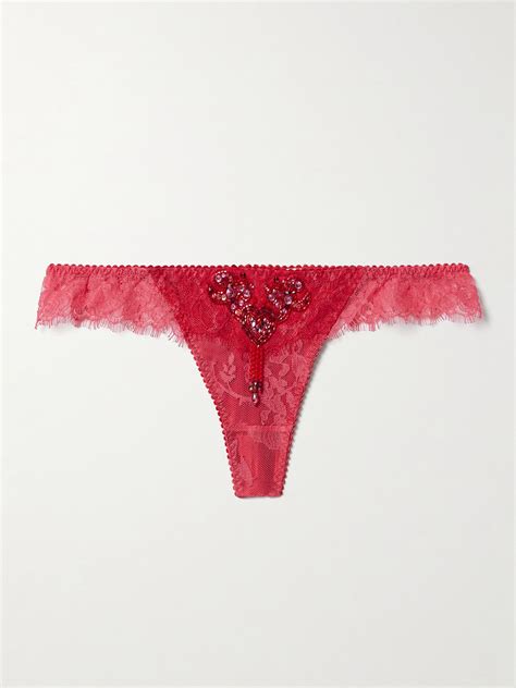 Agent Provocateur Graicelle Embellished Leavers Lace And Stretch-silk