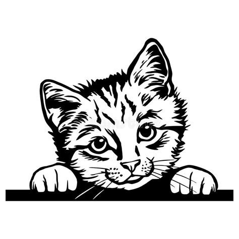 Peeking Cat Silhouette Stock Illustrations – 384 Peeking Cat Silhouette ...