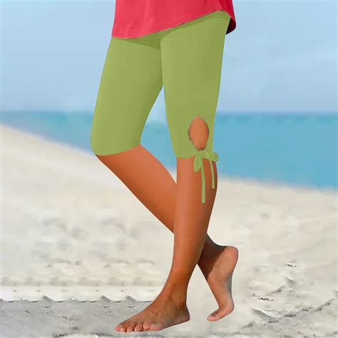 AOOCHASLIY Independence Day Pants Naked Feeling High Waisted Elastic