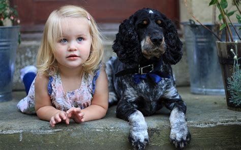 Wallpaper Cute little girl and dog, friends 3840x2160 UHD 4K Picture, Image