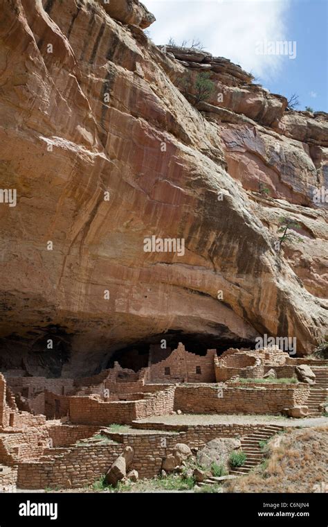 The Long House cliff dwelling at Mesa Verde National Park Stock Photo ...