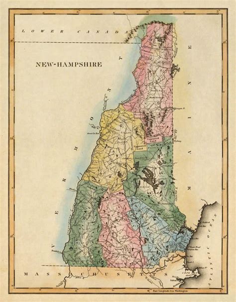 New Hampshire Map Old Map of New Hampshire Print on Paper or | Etsy