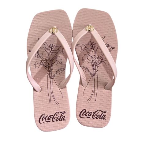 Sandalia Feminina Coca Cola - Sandalia Feminina Coca-Cola Rosa
