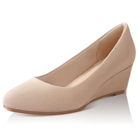 Ankis Elegant 2Inch Low Heel Closed Toe Wedge Pumps for Women