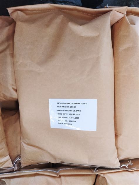Glutamato Monosodico CAS 142-47-2 Flavor Enhancers 99% White Crystal