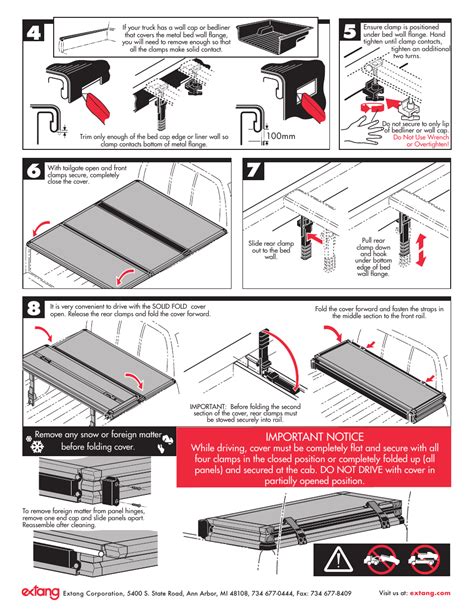 Important notice | Extang Solid Fold General Installation User Manual ...