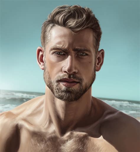 artstation male portrait beach