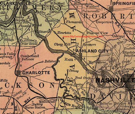 Cheatham County, Tennessee 1888 Map