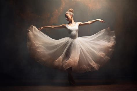 Premium AI Image | A woman wearing a white dress moves gracefully as ...