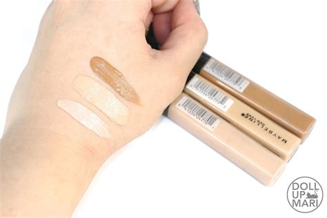 maybelline fit  concealers review  swatches doll  mari