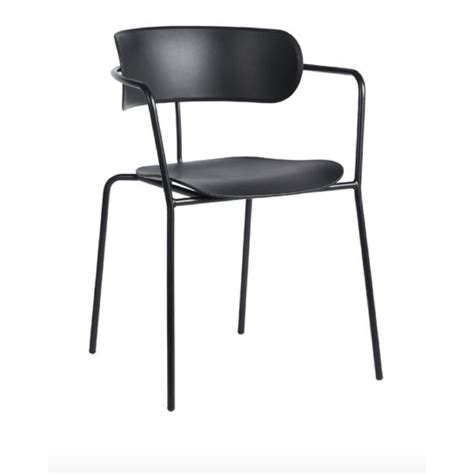 Lulu & Georgia Sammie Black Stacking Chairs - AptDeco