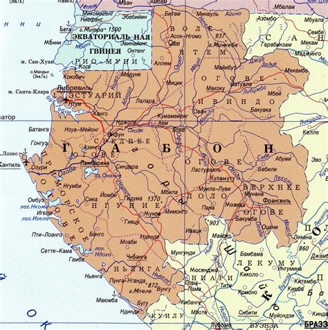 Габон на карте: Страны мира — Габон: расположение, столица, население ...